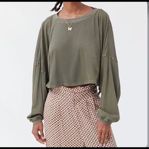 NWOT Out From Under Ella Long Sleeve Cropped Tee